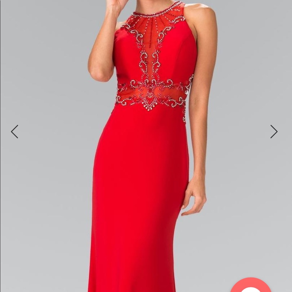 Elizabeth K red sequined long dress